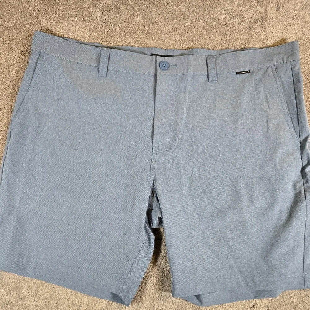 Travis Mathew Shorts Mens 42 Light Blue Chino Golf Flat Front Performance